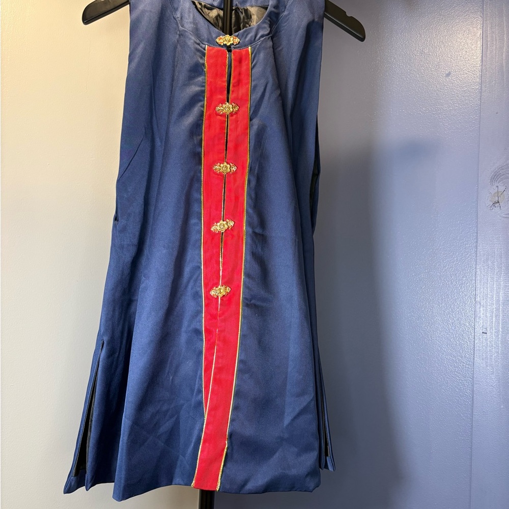 Elegant Navy and Red Women's  Chinese Style Tunic ~ Handmade